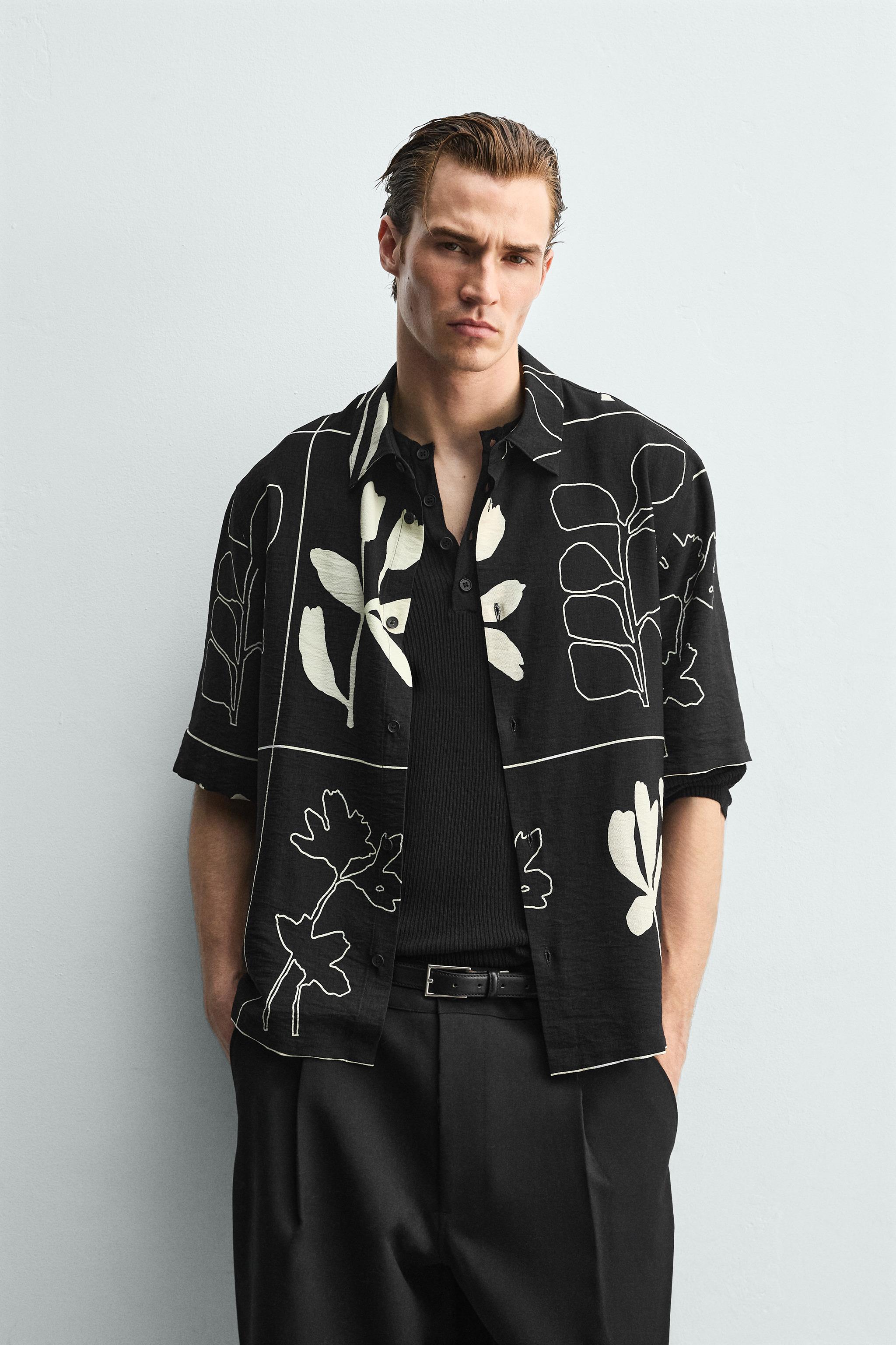 ABSTRACT PRINT FLOWY SHIRT